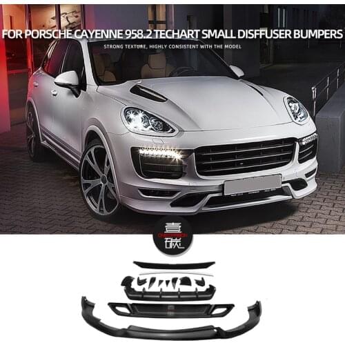 Rear Bumper Diffuser Lip Spoiler Bumper Guard For Porsche Cayenne 958.2 TECHART Small Disffuser Bumpers