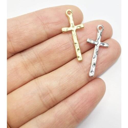 Eruifa 20pcs 12*24mm Zinc alloy Hammer Cross Wholesales necklace,earring bracelet jewelry DIY handmade 2 color