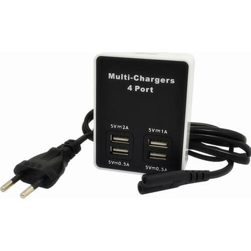 EU Plug 4 Ports USB Charger Adapter Station Mobile Phone Wall Charger For iPhone Samsung Xiaomi USB Charger Stand Holder