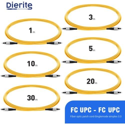 FC UPC-FC UPC Singlemode Fiber Optic Patch Cable SM 3.0mm 9/125um FTTH Fiber Patch Cord Optical Fiber Jumper 1m 3m 5m 10m 20m