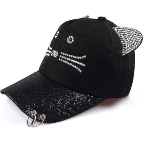 Teenage cartoon cat Cotton Men Baseball Cap Fitted Cap Snapback Hat For Women Gorras Casual Casquette Embroidery Letter Retro