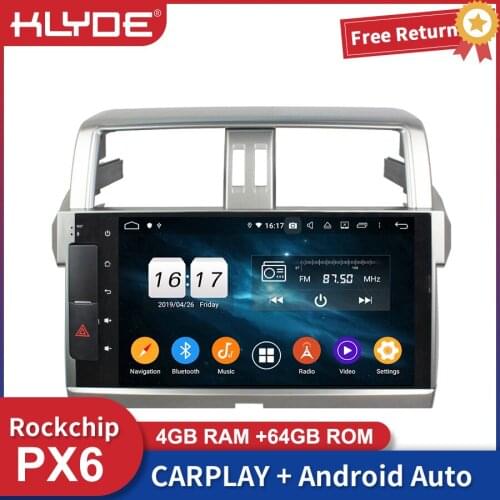 Klyde 10.1" PX6 Car Android Auto Radio Multimedia Mirror Link For Toyota Prado 2014 GPS Navigation Carplay Bluetooth Head Unit