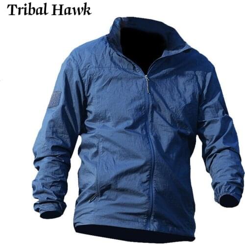 Lightweight Skin Jacket Men Windbreaker Tactical Quick Dry Hooded Jacket Summer Waterproof Thin Sunscreen Army Military Raincoat