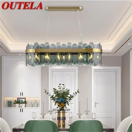 OUTELA Chandelier Postmodern Oval Pendant Lamp Simple LED Light Fixture for Home Living Dining Room