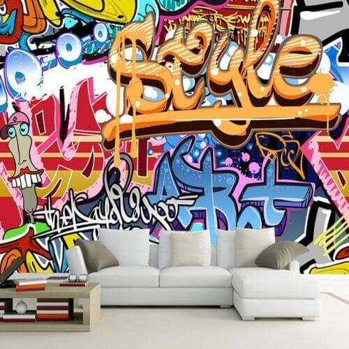 Custom Mural 3D Cartoon Graffiti Photo Wall Papers Moisture Modern Style For Kids' Bedroom Living Room Home Decor Wallpaper Roll
