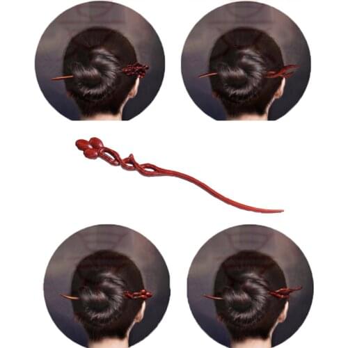 New Traditional Vintage Ancient Chinese Hairpins Carved Wooden Hair Fork Wood Hairpin Ancien Gift for Women