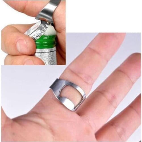Stainless steel beer open rings men opener tools ring party jewelry gift good quality fj706