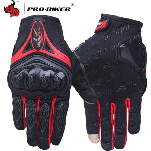 PRO-BIKER Motorcycle Gloves Scooter Biker Motorbike Full Finger Gloves Summer Guantes Moto Motocross Cycling Gloves Breathable