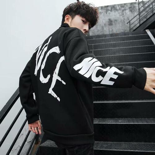 Block Letter Printed Pullover Hoodies Sweatshirts Men 2021 Fashion Harajuku Hip Hop Casual Streetwear Male