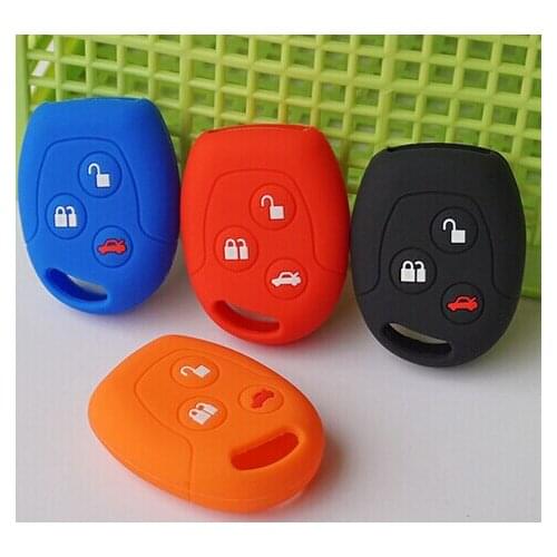Silicone car key fob case cover sticker set protector accessories fit for ford Mondeo Fiesta Focus C-Max KA GALAXY remote holder