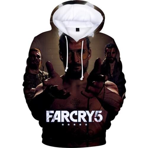 Loose Far Cry 5 Fashion 3D Hooded Sweatshirts Hoodies Boy/Girl Long Sleeve Classic Game Pullover Size XXS-4XL Men/women Top