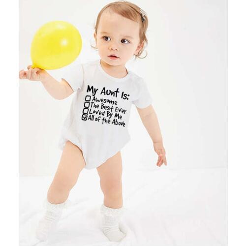 My Aunt Is All of The Above Newborn Baby Boys Girls Infant Romper Jumpsuit Clothes Outfits Toddler O Neck Pullover Romper Outfit