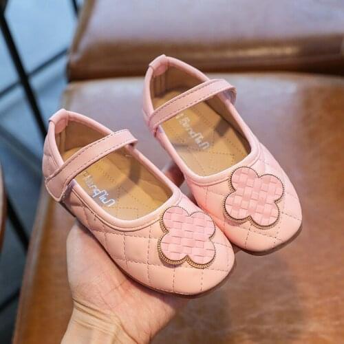 Girls Kids Flat Shoes Kids Retro Flower Soft Bottom Loafer Childrens Casual Sandals School Princess Pu Leather Shoes Non-Slip