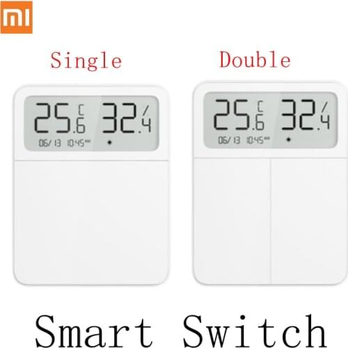 Xiaomi Mijia Smart Screen Display Switch Temperature Humidity Single Double Key Single Control Work With Bluetooth Mesh Gateway