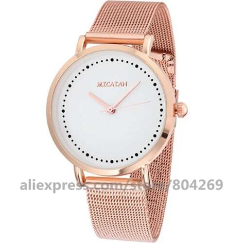 Ultra-thin Rose Gold Watch Minimalist Mesh Women Watch Montre Femme Watches Zegarek Damski Watch Relojes Para Mujer Reloj