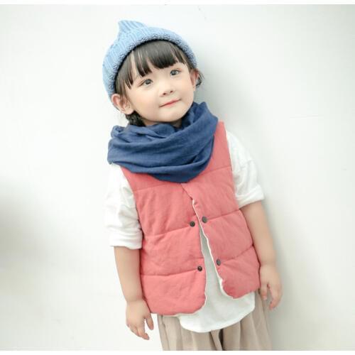 Spring Boys Girls Vest Jacket Light Color Warm Jacket Vest Kid Cotton Waistcoat baby Vest Solid Sleeveless Coat for Kids