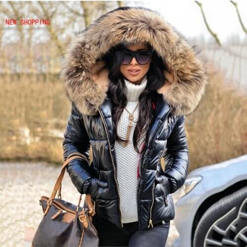 Winter Faux Fur Hooded Warm Jackets Parkas 2020 Woman Luxurious Long Sleeve Slim Fit Thick Coats Female Zipper Casual Jacket Red
