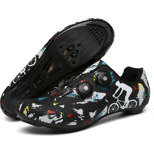 Winter Cycling Shoes Mens Outdoor Sports Self-locking Road Bike Racing Womens Cycling Shoes Flat Bottom Non-slip Mountain SPD