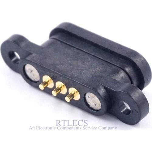 1 Pair of Spring with Magnetic Spring Thimble 3 Pins 2.3mm Vertical Single Row Straight Hole Welding Male and Female