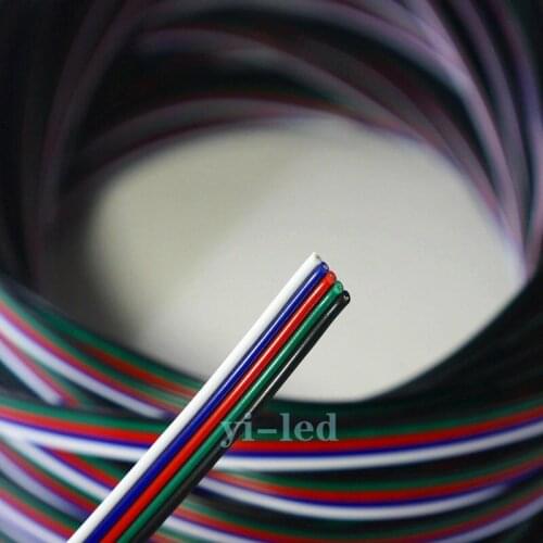 10m 5Pin 22AWG Extension Eleite/Blue/Red/Green/Black For RGBW 5050 3528 LED Stirp Lightctric Wire Cable Cord
