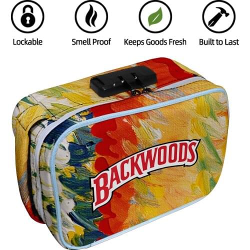 3D Backwoods Tobacco Bag Password Lock Activated Carbon Odor Proof Tobacco Bag Pipe Cigarette Holder Smoking Proof Handbag