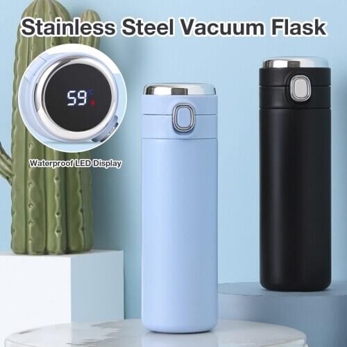420ML Smart Thermos Water Bottle Led Digital Temperature Display Stainless Steel Coffee Thermal Mugs Vacuum Insulation Cups Gift