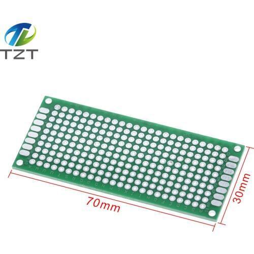5PCS Double Side Prototype PCB Bread board Tinned Universal 3x7 cm 30x70 mm FR4 green