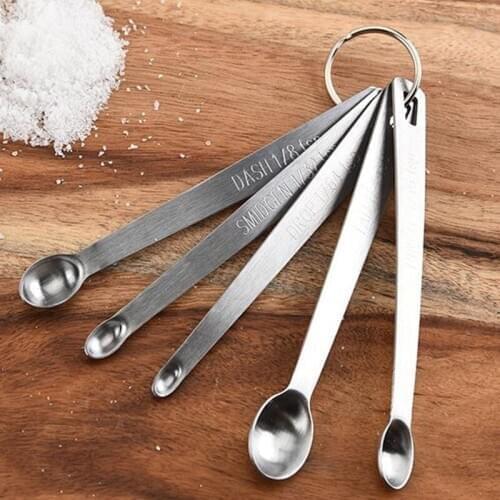 50sets Stainless Steel Measuring Cup Kitchen Measuring Spoons Scoop For Baking Sugar Coffee Measuring Tools Bar Sets NO90
