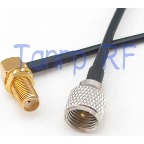 8in mini UHF male PL259 to SMA female right angle RF connector adapter 20CM Pigtail coaxial jumper cable RG174 extension cord
