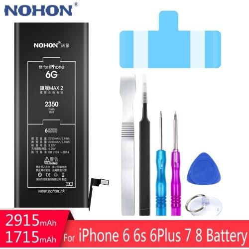 Original NOHON For iPhone 6 6S 6Plus 7 8 6G 6GS 7G 8G New Replacement Battery High Capacity Lithium Polymer Mobile Phone Bateria