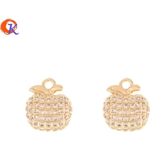 Cordial Design 30Pcs 10*11MM Jewelry Accessories/DIY Making/Hand Made/Fruits Shape/Earring Findings/Jewelry Connectors/CZ Charms