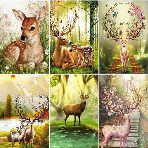EverShine Diamond Embroidery Full Drill Square Animal Picture Diamond Painting Deer Rhinestones Mosaic 5D Handmade Hobby