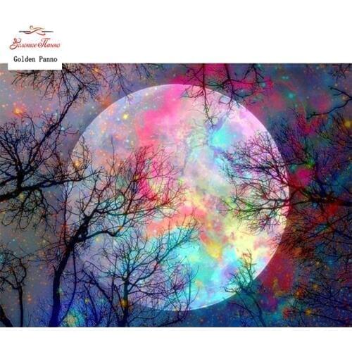 Diamond Painting Full Square Drill Moon Rhinestones Pictures Diamond Embroidery Sale Scenic Cross Stitch Mosaic Gift 12