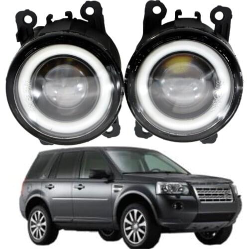 Car Fog Light Assembly LED Angel Eye DRL Daytime Running FOG Lights 12V For Land Rover Freelander 2 LR2 FA_ 2006-2014 foglamp