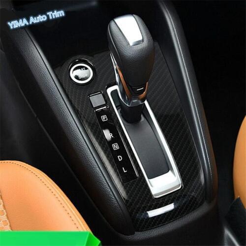 Lapetus Car Styling Gear Box Shift Gearshift Panel Frame Cover Trim Fit For Nissan Kicks 2016 - 2021 Carbon Fiber Look / Matte