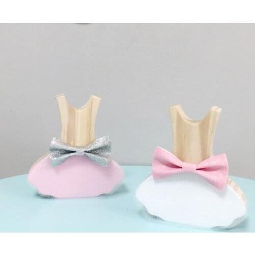 INS Nordic Style Wooden Dress Decorative Ornaments For Kids Room Decoration Wood Baby Toys Crafts Girls Gifts Photography Props