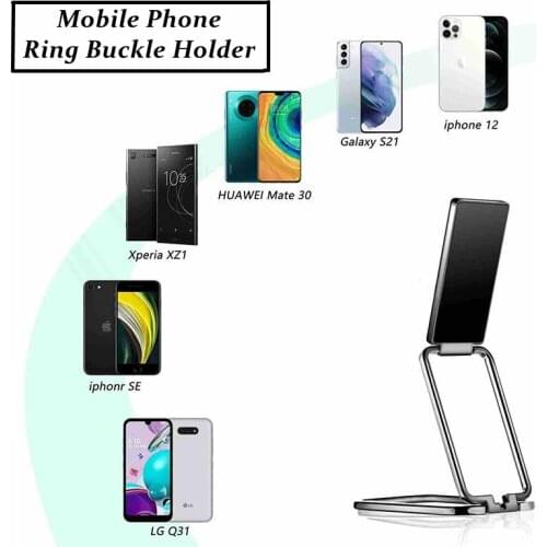 Mobile Phone Ring Buckle Bracket Multi-functional Mobile Phone Folding Bracket Sticky Desktop New Square Double Metal Ring Racks