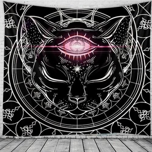 Home Decor Kat Mandala Hippie Macrame Muur Opknoping Boho Decor Hekserij Tapestry Bedroom Wall Decoration Witchcraft Supplies