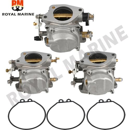 Outboard Engine 6K5-14301-00 6K5-14301-10 6K5-14301-03 Carburetor Carb Assy 3pcs for Yamaha Boat Motor 60HP E60 T60 / Parsun T60