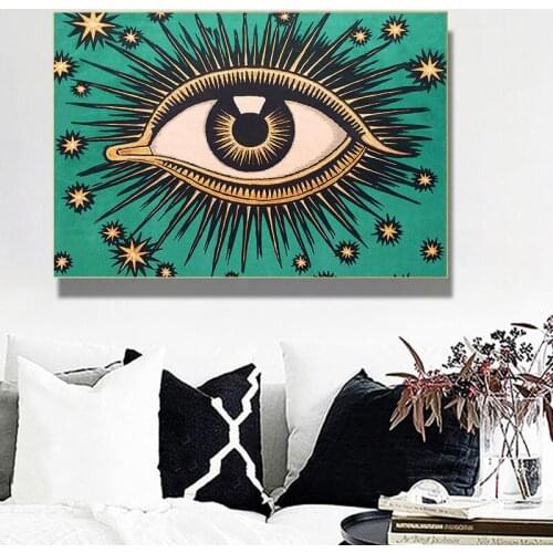 Eye Providence Celestial Canvas Paintings All Seeing Eye Art Posters and Prints Wall Art Picture for Living Room Home Decoration