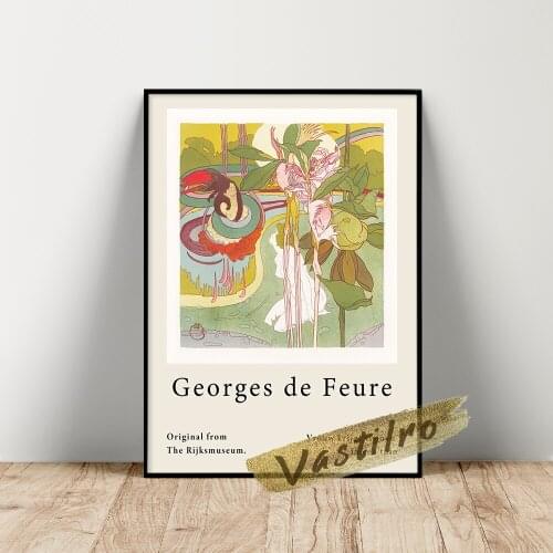 Georges De Feure Gallery Retro Art Prints Canvas Painting Exhibition Museum Poster Wall Art Decor Prints Picture Home Decoration