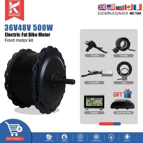 Electric Bicycle Fat Tire Motor Kit 36V 48V 500W 4.0 Tyre Front e-bike e Bike Wheel Hub Motor For Snow Bike Conversion Kit
