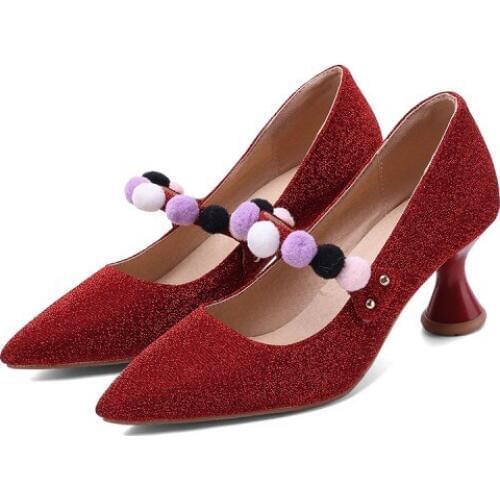 Big Size Sweet pointed shoes ladies high heels women shoes woman pumps