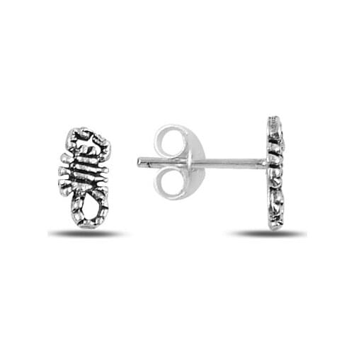 KUTAYDAN Oxidized Scorpion Earrings 925 Sterling Silver