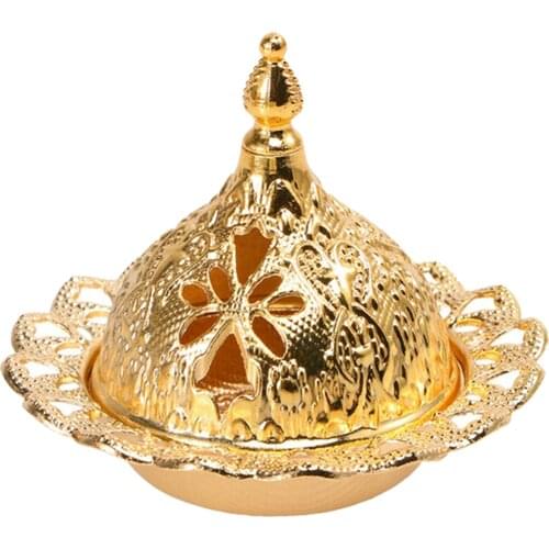 Metal Incense Cone Burner Holder Waterfall Backflow Censer Home Decor Golden