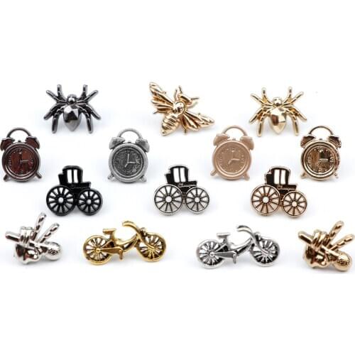 Cute Mini Brooch Pins For Man/Women Bling Bee Spider Bicycle Brooches Scarf Clothes Hat Accessories Jewelry Wedding Party Gift