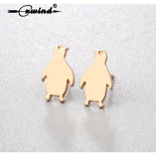 Tiny Cartoon Penguin Animal Stud Earrings For Women Girl Lovely Party Birthday Gift Jewelry Accessories 2018 New Earring