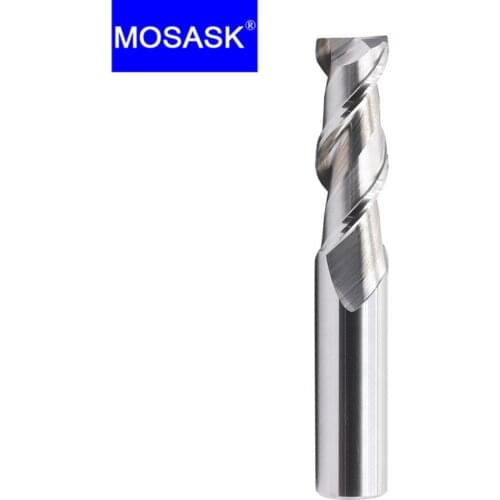 MOSASK 1PCS 2 Flute HRC55 CNC 4 6 8 mm Lathe Milling Aluminum Copper Non-ferrous Metal Working Tungsten Steel Carbide End Mill