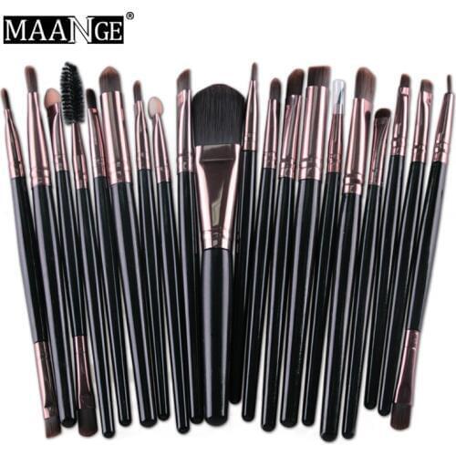 MAANGE 15/20Pcs Makeup Brushes Kits Eye Shadow Foundation Powder Eyebrow Eyelash Lip Brush Cosmetic Make Up Eye Brush Tool Set