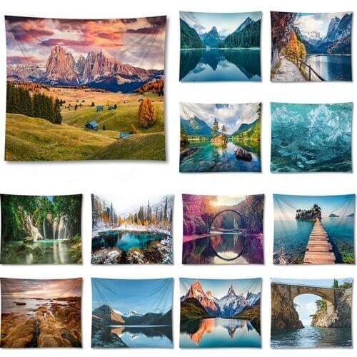 Landscape Tapestry Natural Scenery Wall Bedspread Bohemian Home Decor